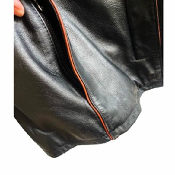 HARLEY DAVIDSON Med weight Black Leather Jacket M - Picture 8 of 9